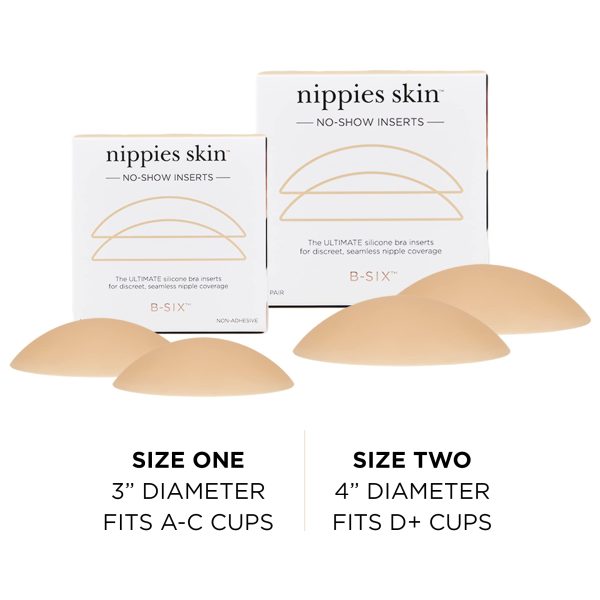 Nippies Non-Adhesive Bra Liner Nipple Covers for Women – Reusable Silicone No-Show Inserts Bra Pad Enhancements with Travel Box - Creme - Image 2