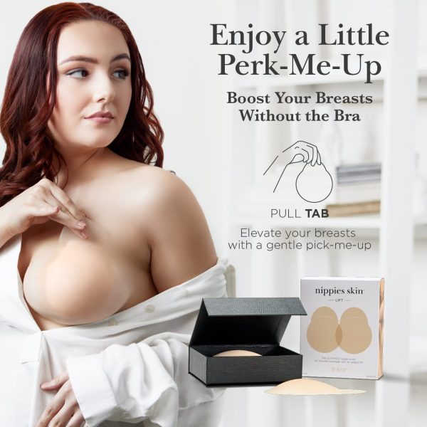 Nippies Nipple Covers for Women - Added Lift Adhesive Silicone Nipple Pasties - Reusable Sticky Breast Covers - Crème, 2 - Image 9