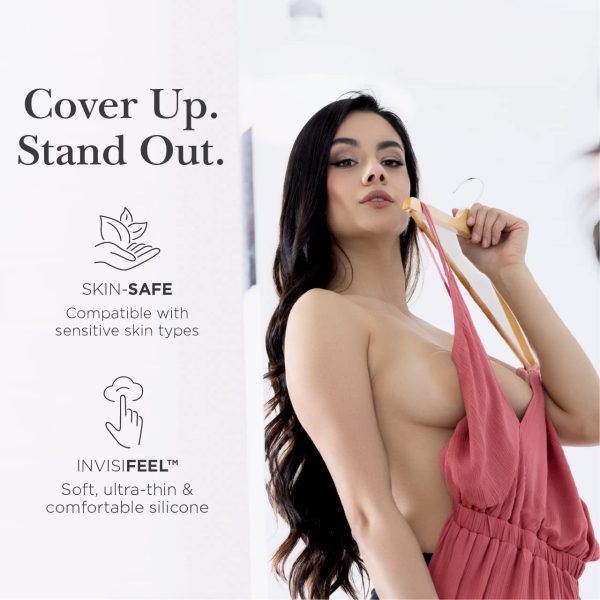 Nippies Nipple Covers for Women - Added Lift Adhesive Silicone Nipple Pasties - Reusable Sticky Breast Covers - Hazelnut, 2 - Image 7