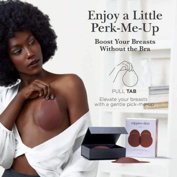 Nippies Nipple Covers for Women - Added Lift Adhesive Silicone Nipple Pasties - Reusable Sticky Breast Covers - Hazelnut, 2 - Image 9