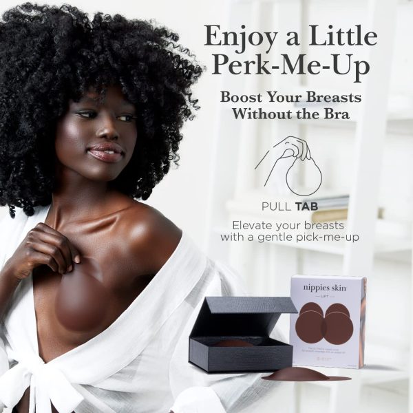 Nippies Nipple Covers for Women - Added Lift Adhesive Silicone Nipple Pasties - Reusable Sticky Breast Covers - Espresso, 2 - Image 9