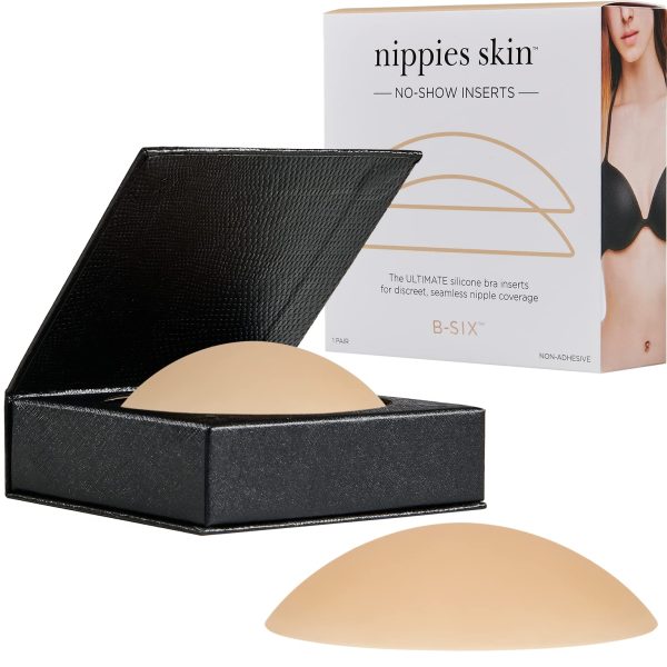 Nippies Non-Adhesive Bra Liner Nipple Covers for Women – Reusable Silicone No-Show Inserts Bra Pad Enhancements with Travel Box - Creme - Image 8
