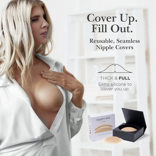 Nippies Extra Nipple Covers for Women – Adhesive Silicone Bra Pasties, Caramel (One Size) - Image 8